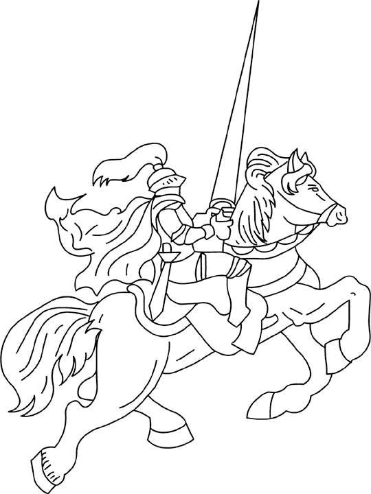 Plansa de colorat cu Cavaleri 46 41